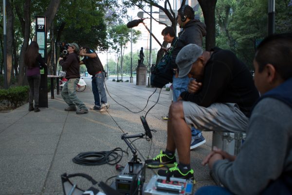Filming on the streets of Mexico City
